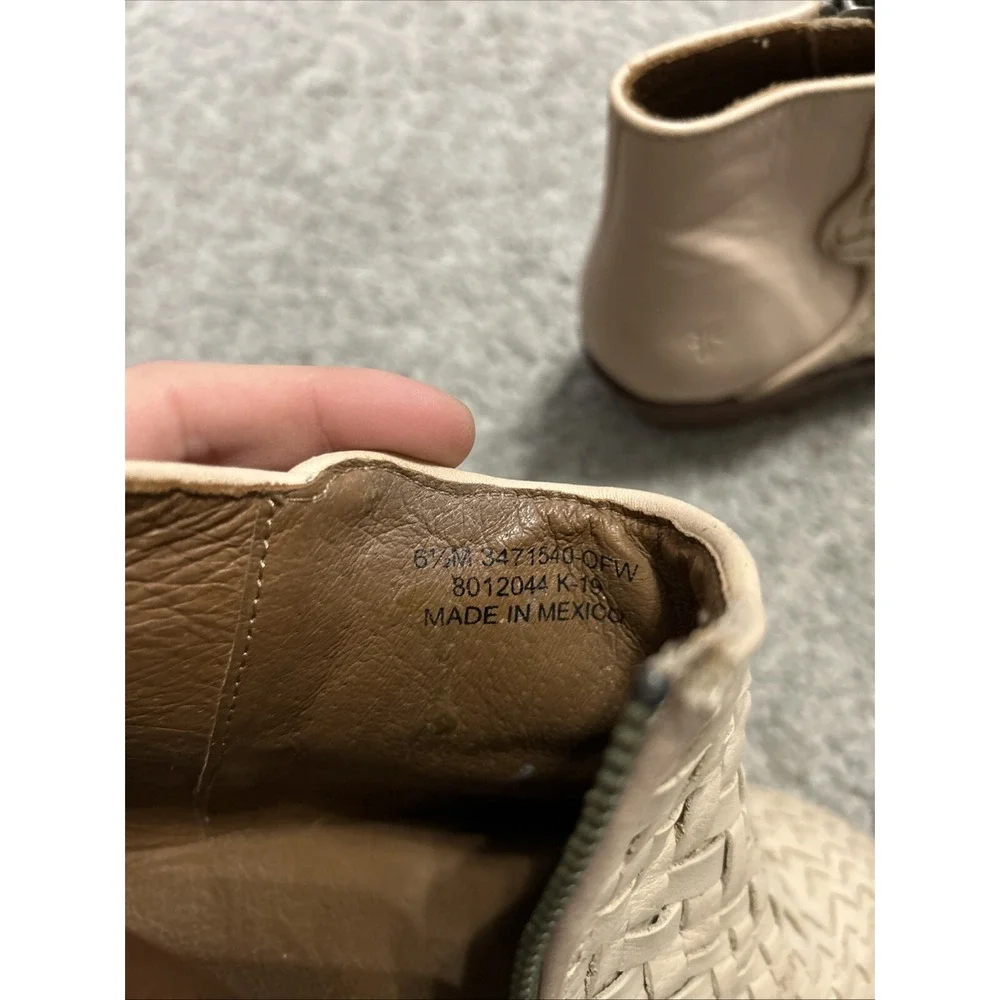 Frye‎ Womens Carson Woven Boot Woven Size 6.5 Cream